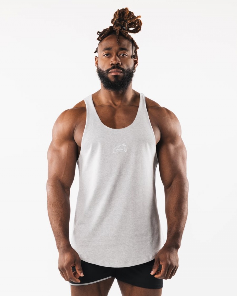 Alphalete Wolf Head Raw Cut Tank Miesten Hihaton Paita Harmaat | XFVOU-0984